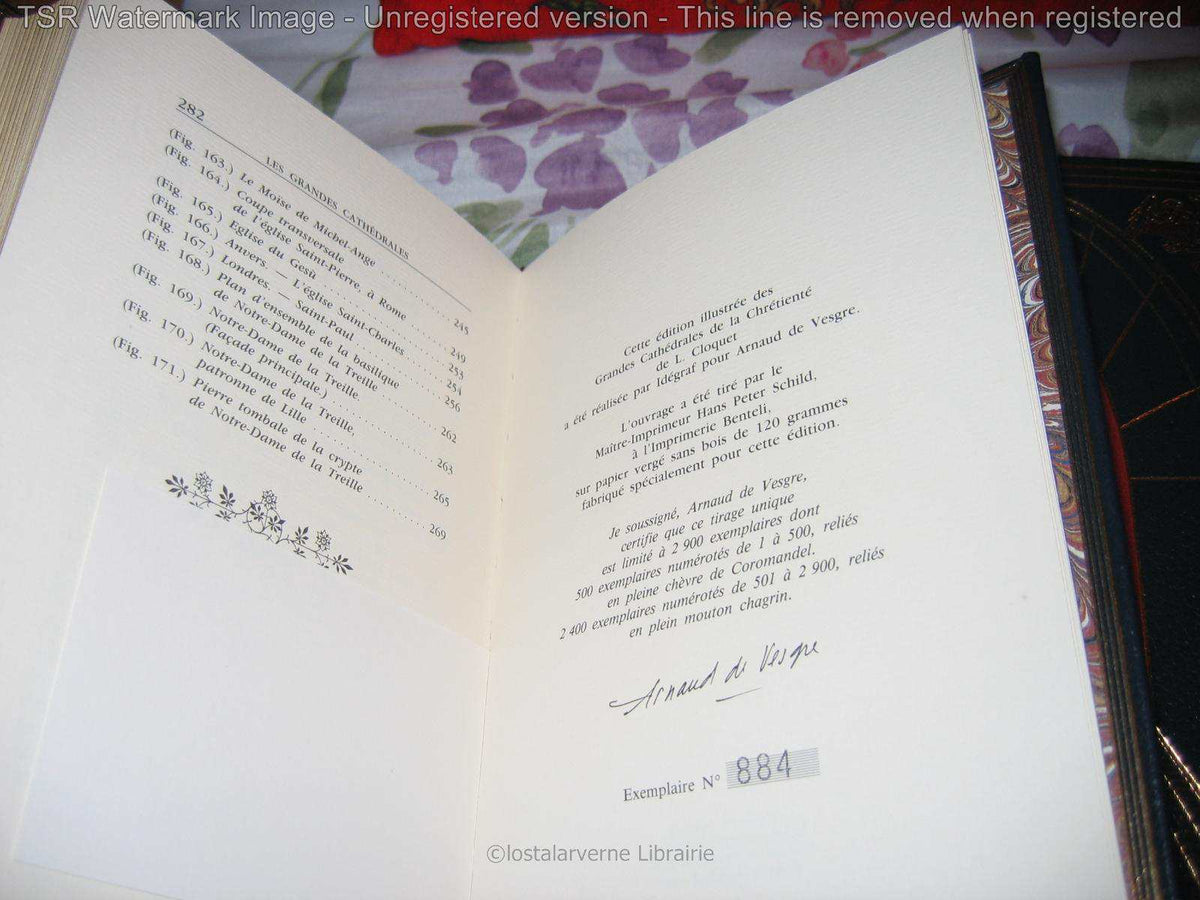 Louis CLOQUET "Les Grandes Cathédrales" 2vol Plein Cuir 1992 - 1/2400 sur Vergé