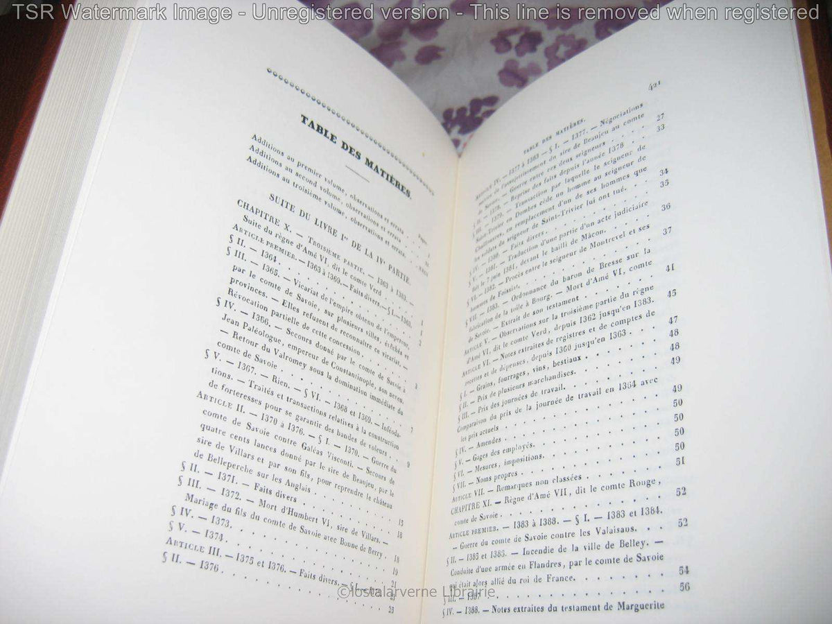 "Historia de L'Ain" Conde de Lateyssonnière 1841 Reed. Horvath 1979 4vol 1/210