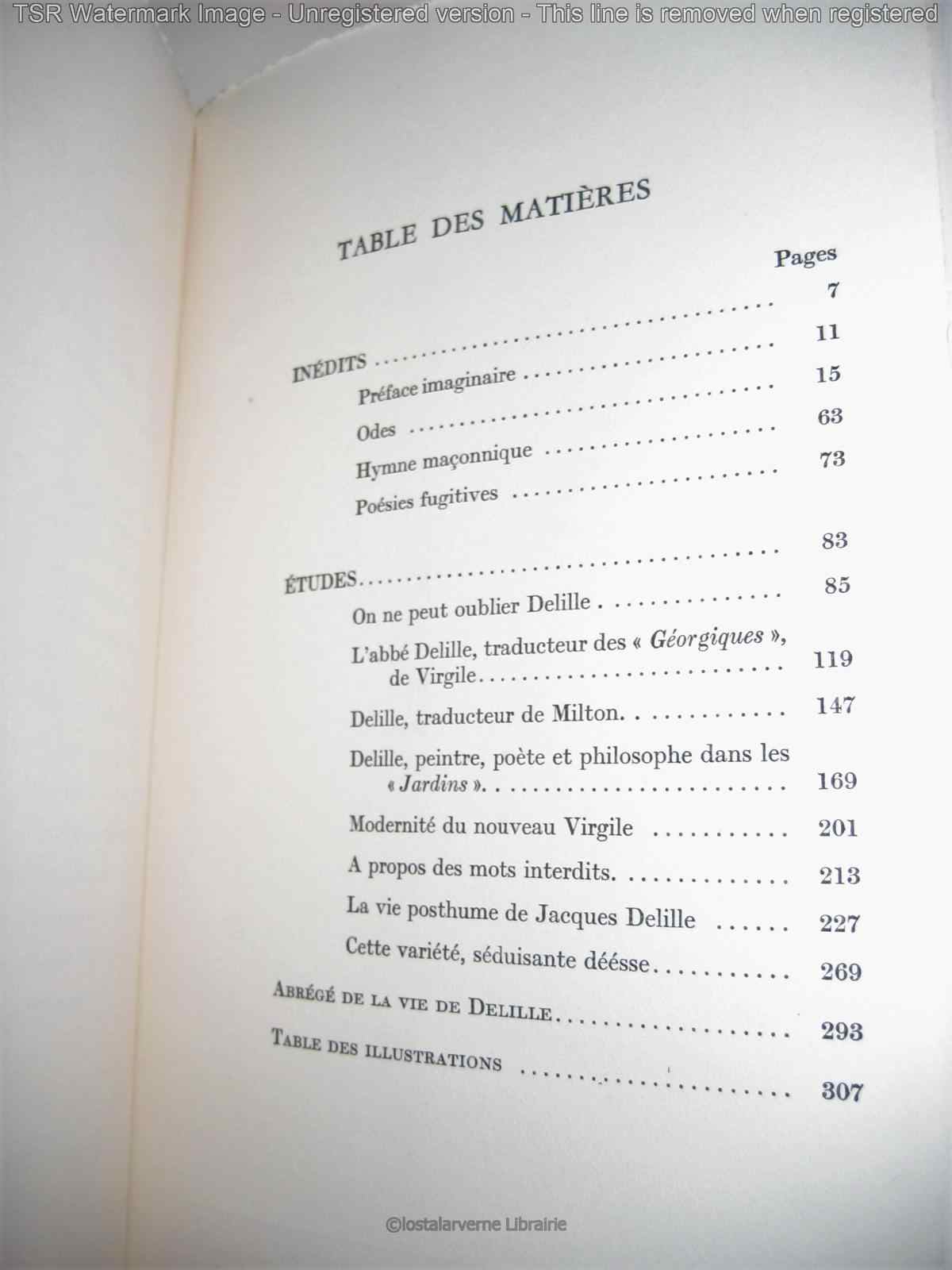 Is Delille Dead? Studies on the famous Poet with 4 unpublished EO + Suite 1967