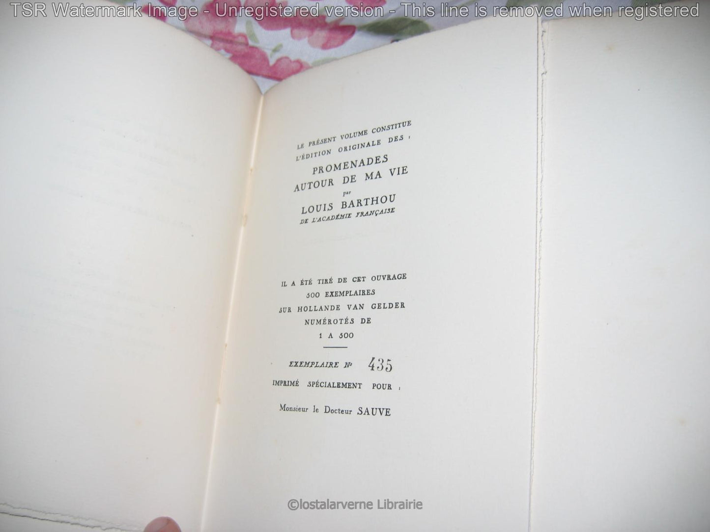 Promenades autour de ma Vie - Louis Barthou Edition Originale 1/500 1933
