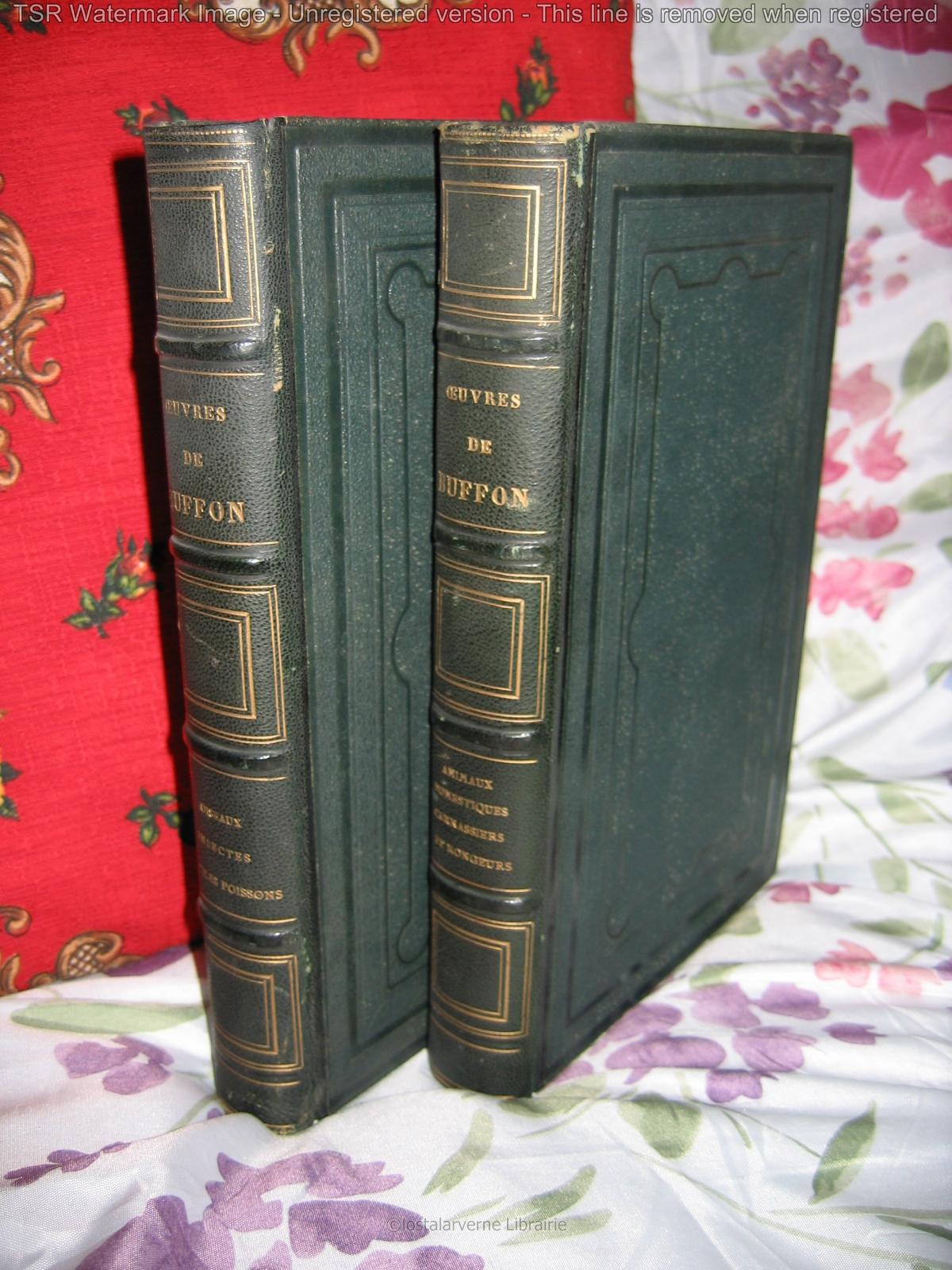 Œuvres de Buffon, d'après MORIN 2 volumes Superbes Gravures reliure Cuir 1870