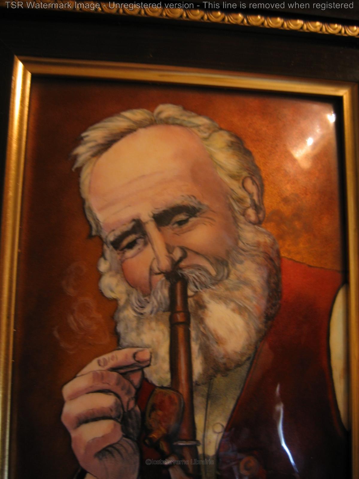 "Le Fumeur de Pipe" Emaux d'Art Limoges Patrick Rathonie (Kharto) Superbe