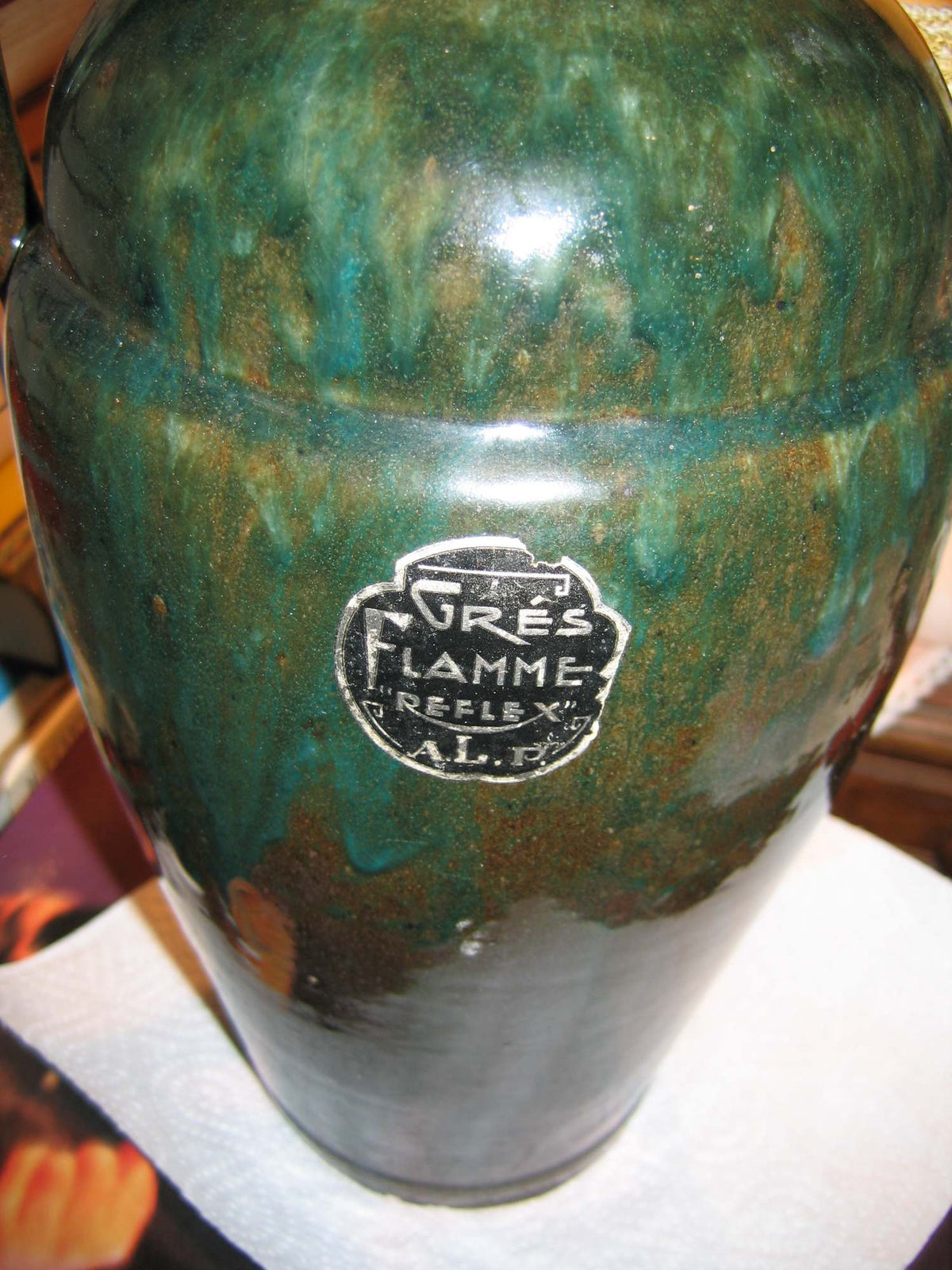 Beautiful Flamed Sandstone Vase Brand "Reflex ALP" 50s