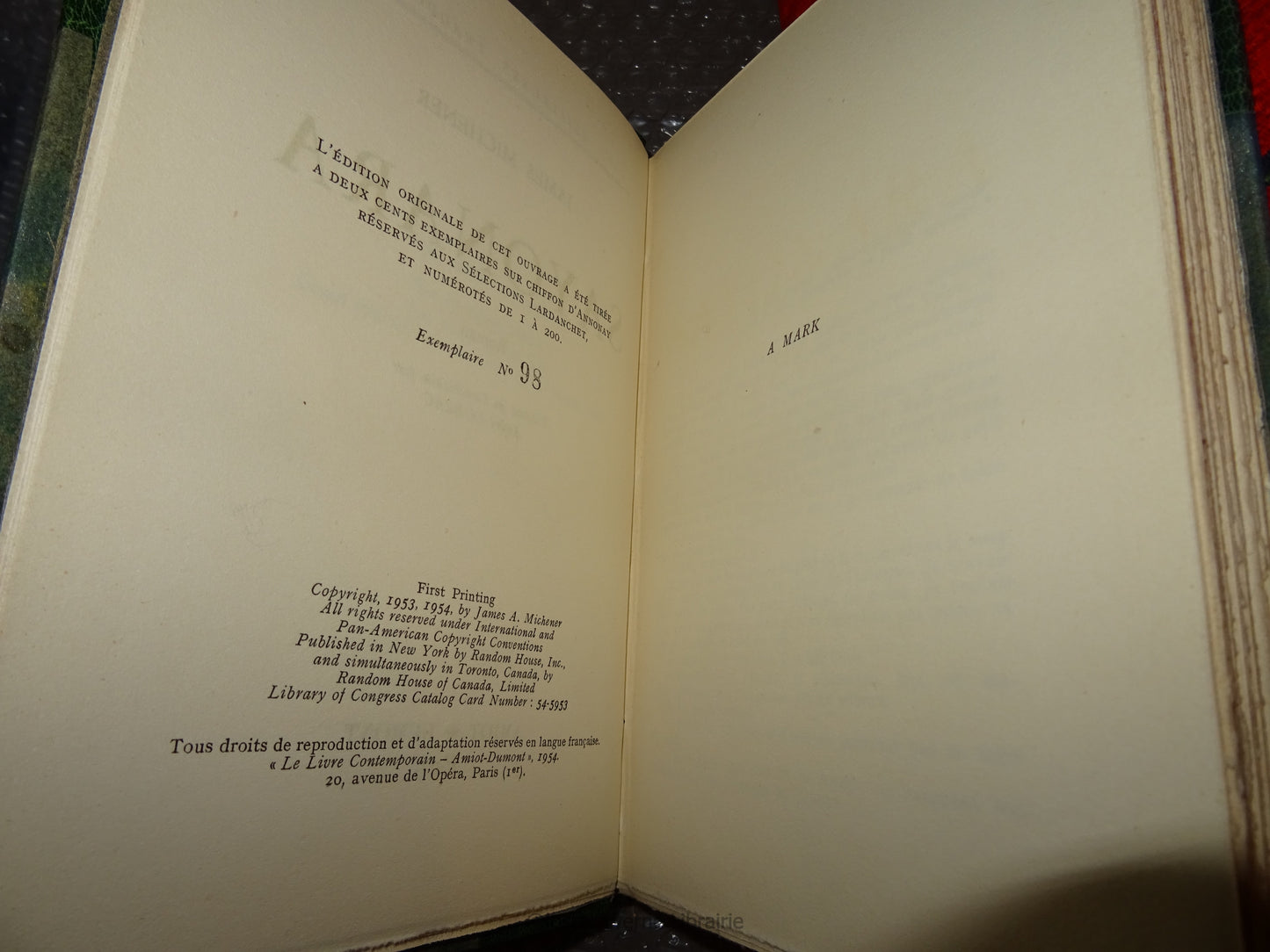 Sayonara - James Michener - Superbe Reliure Edition Originale 1954 1/200