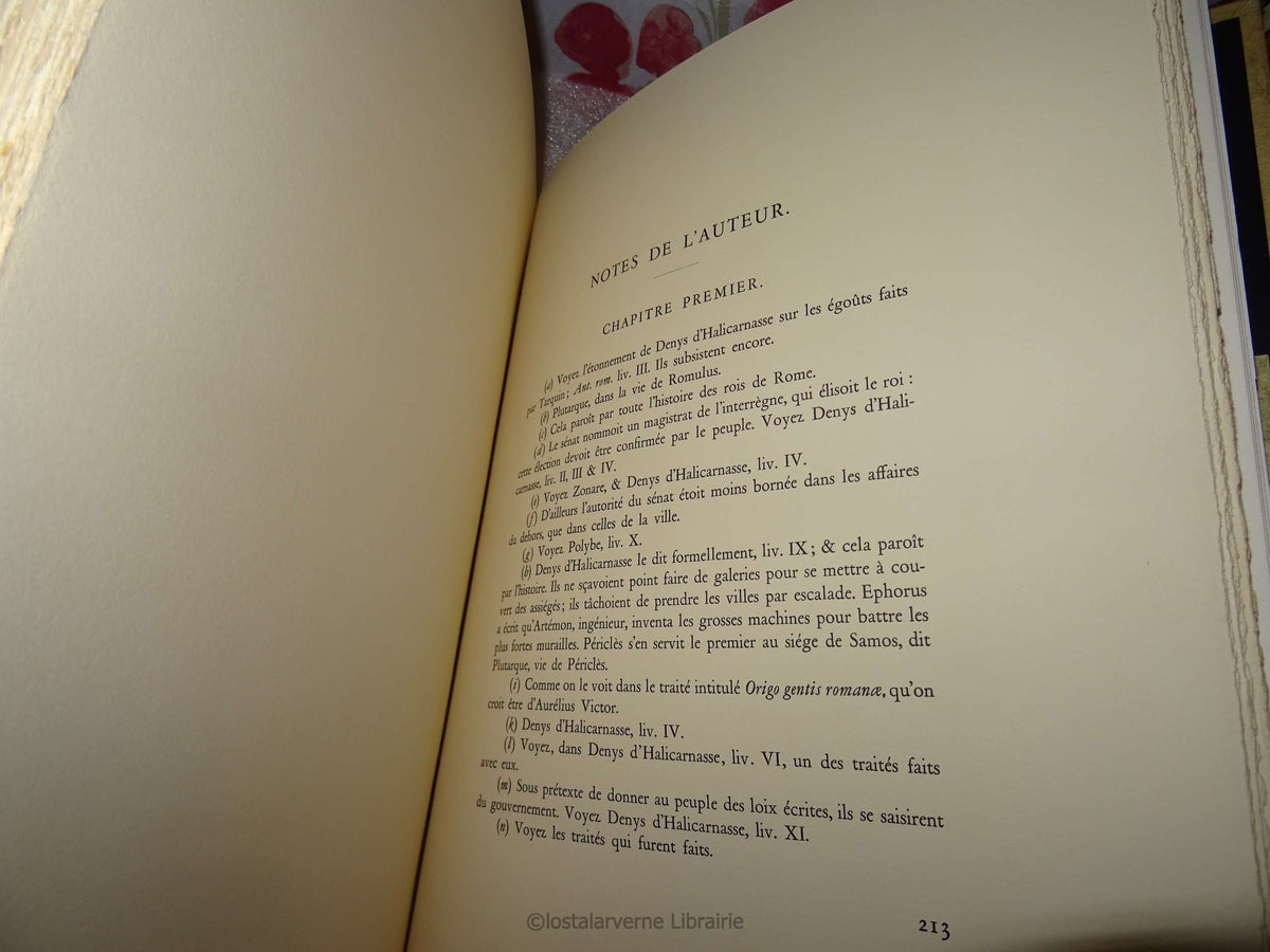 Montesquieu - Les Romains Reliure unique Parchemin Marmoréen signée Giordan 1957