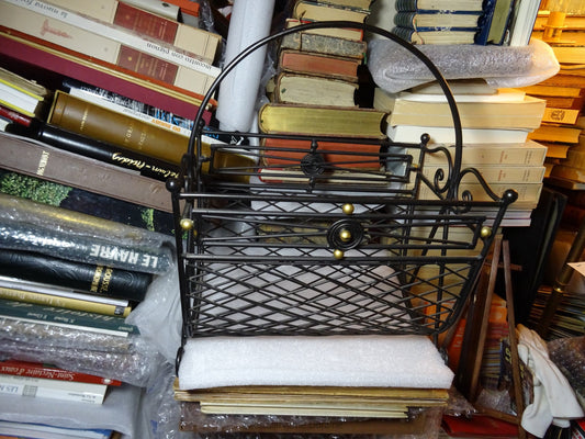 Pretty Art Deco Style Steel Magazine Rack