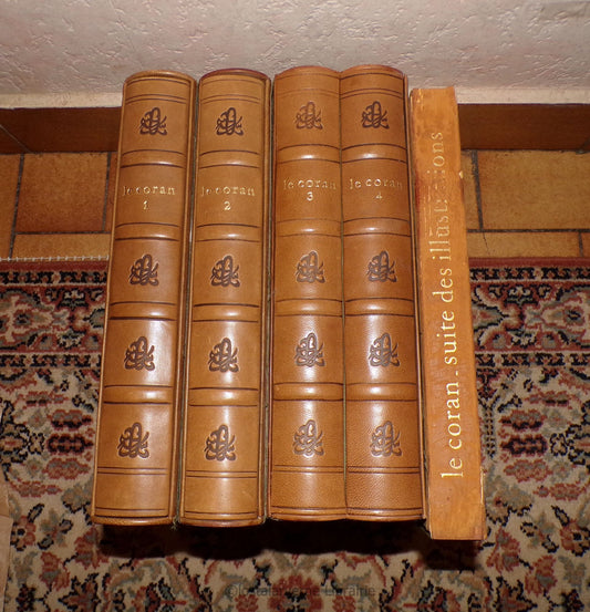 2 LOTS - The Quran - Manuscript Ibn al-Bawwab Book Club 5 Vol illustrated by Zenderoudi With SUITE