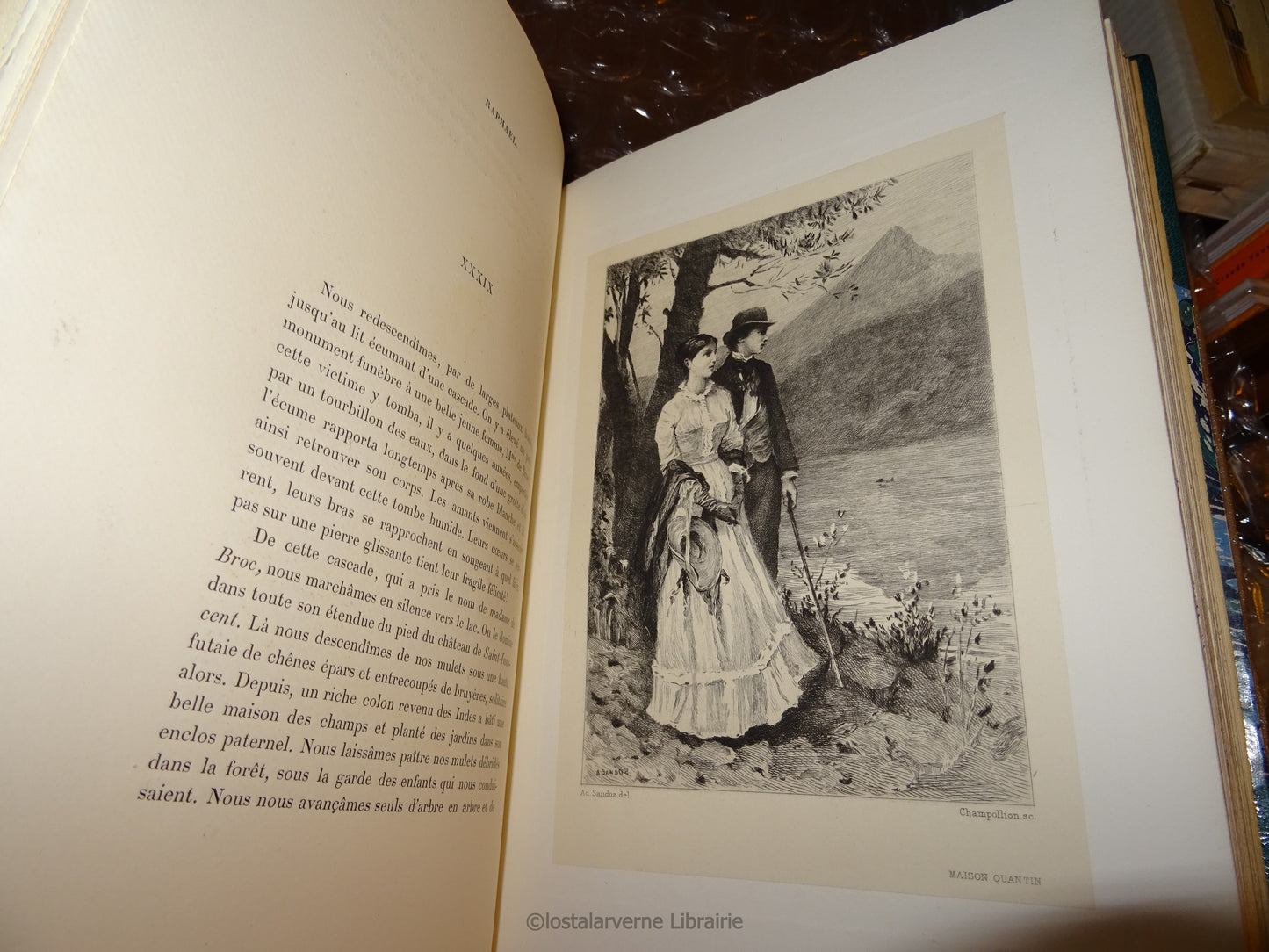 Raphaël - Lamartine Belle Reliure Maroquin signée - Champollion avec Suite 1885