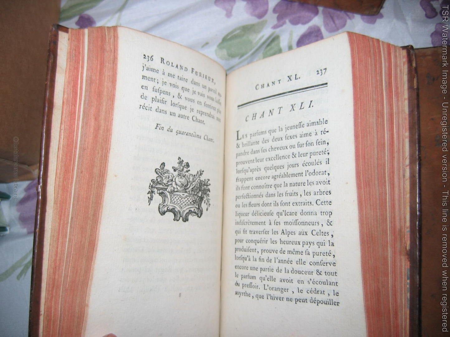 "Roland Furieux" Arioste 4 vol Belle rel Plein Cuir 1780 Trad par Comte Tressan