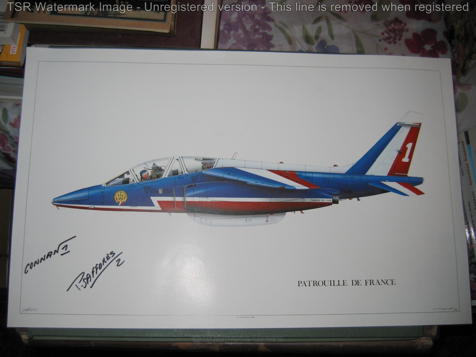 Patrouille de France "ALPHA JET Profil" Litho 1988 Signée CONNAN + Livre PERROT