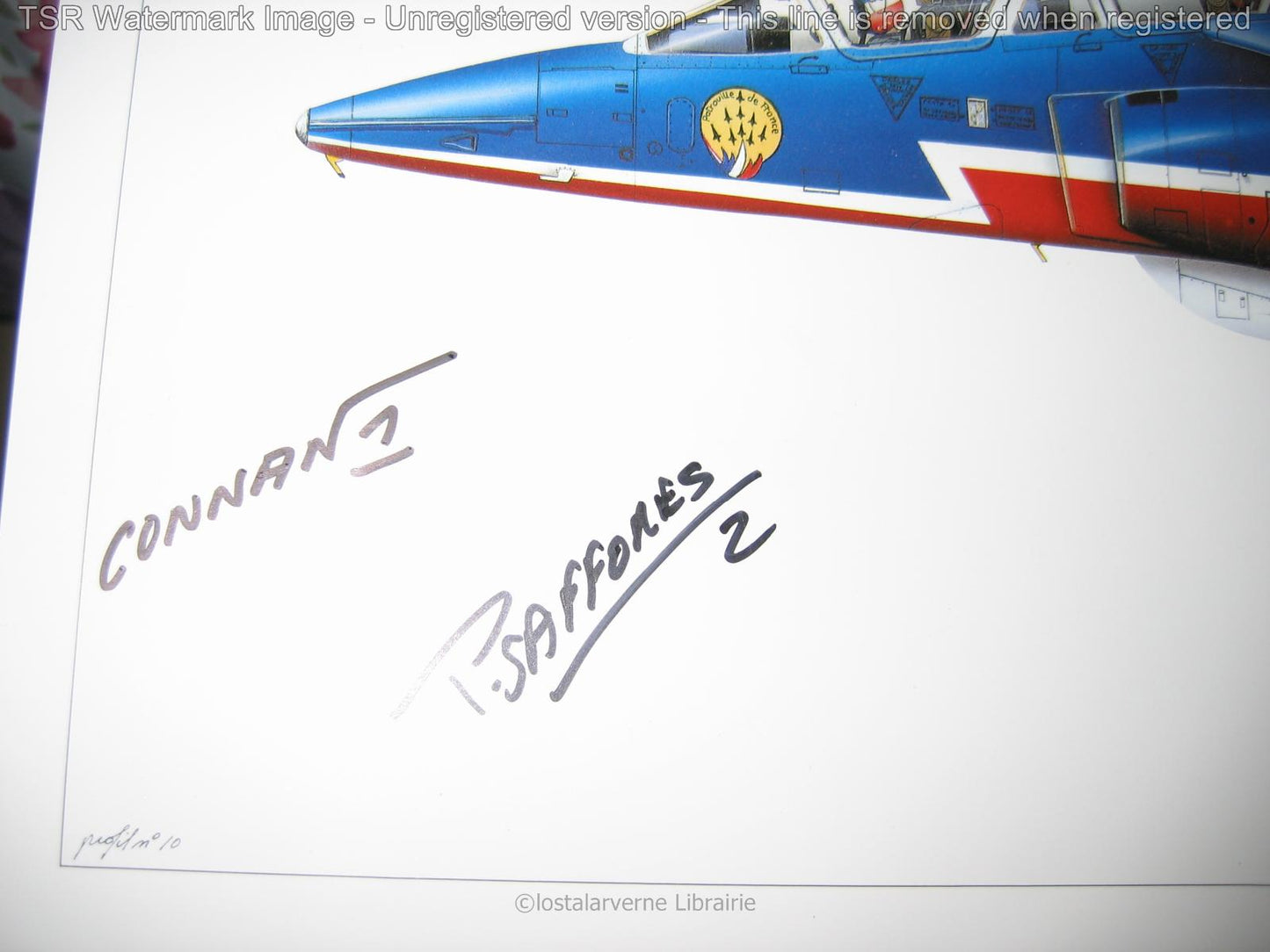 Patrouille de France "ALPHA JET Profil" Litho 1988 Signée CONNAN + Livre PERROT