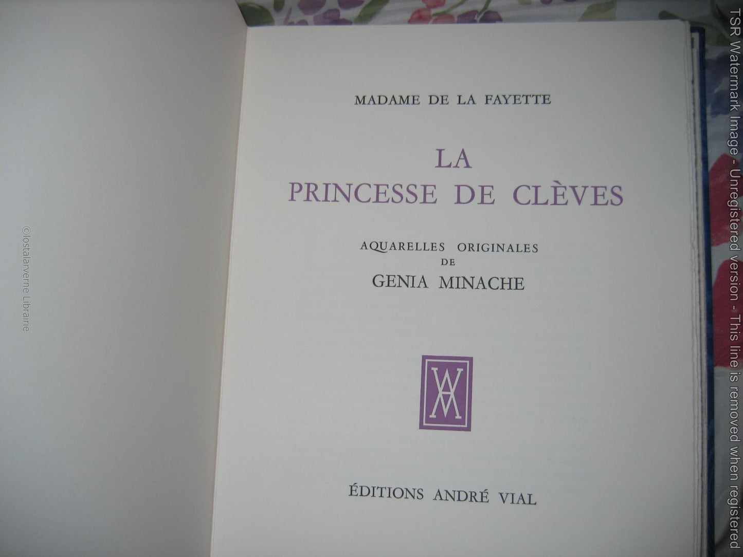 "Princesse de Clèves" Madame de Lafayette Aquarelles Original Minache 1972 1/80