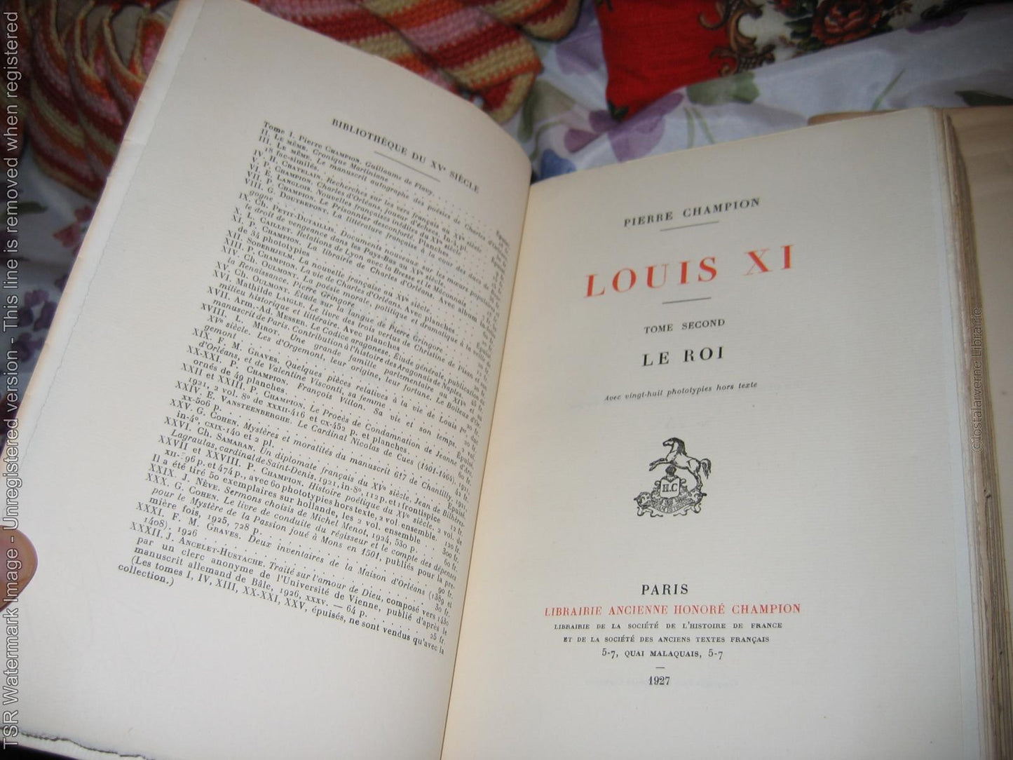 Pierre Champion LOUIS XI -- 2 tomes EO 1927 sur vergé d'Arches 1/100