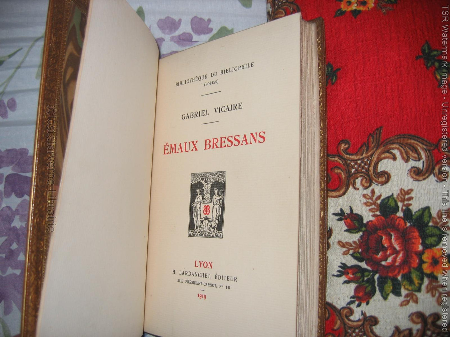 "Emaux Bressans" Gabriel Vicaire Rel Plein Maroquin signée mosaïquée 1/1000 1919