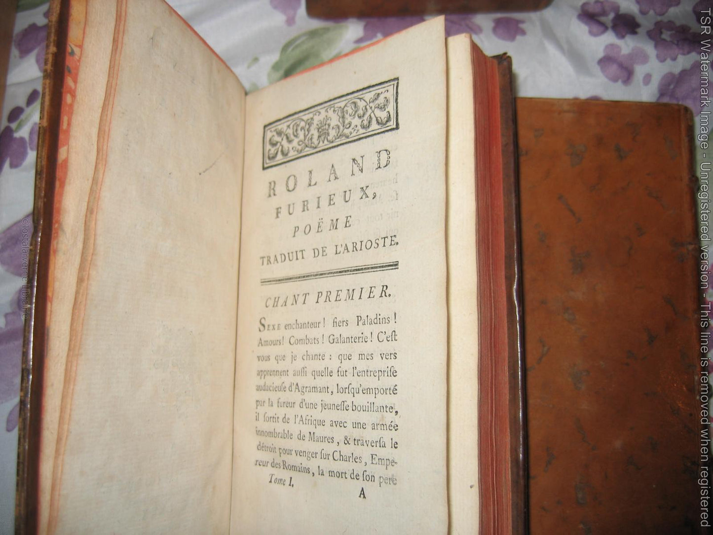 "Roland Furieux" Arioste 4 vol Belle rel Plein Cuir 1780 Trad par Comte Tressan