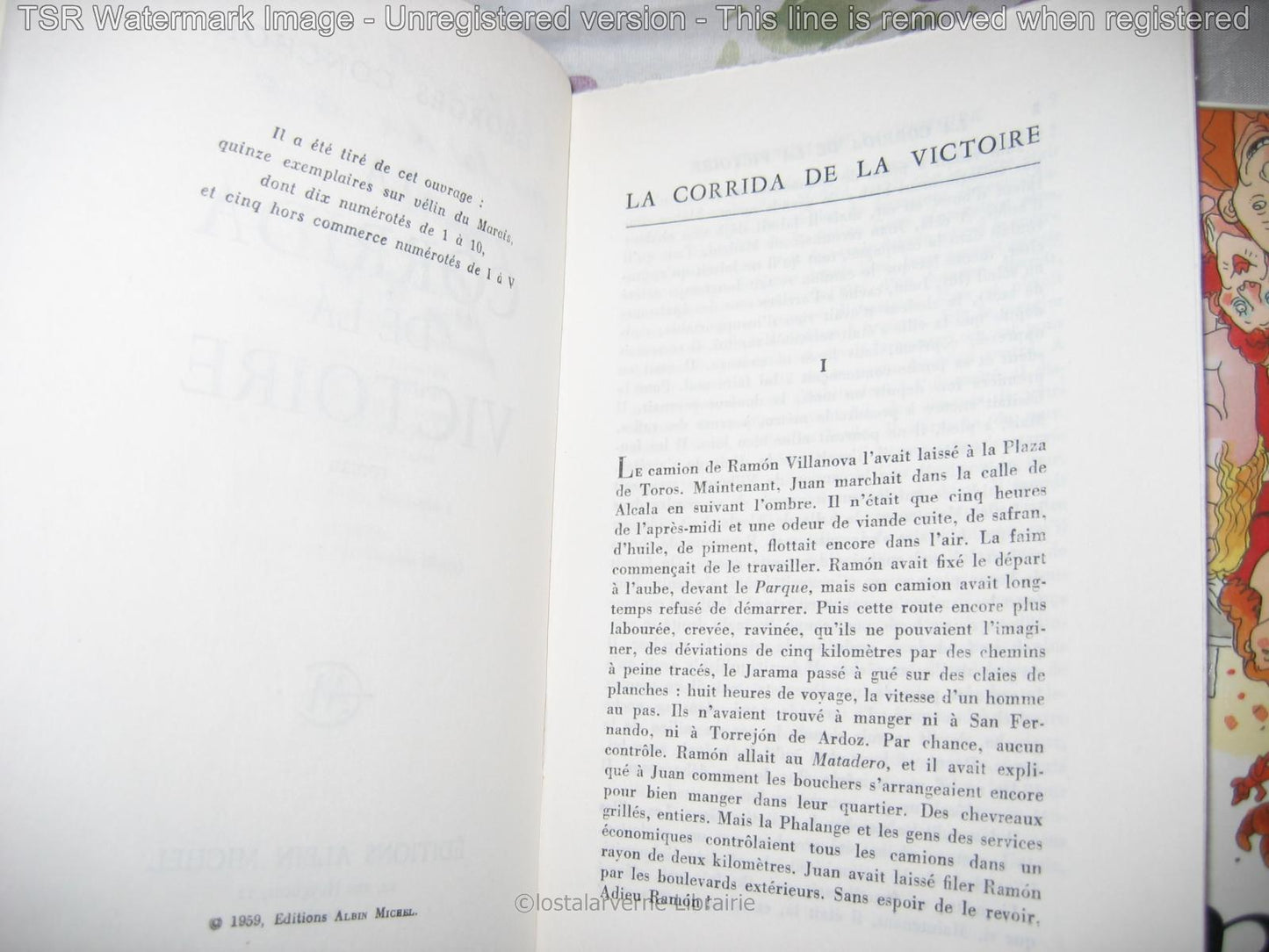 "La Corrida de la Victoire" Georges Conchon Envoi de L'auteur 1960 Albin Michel