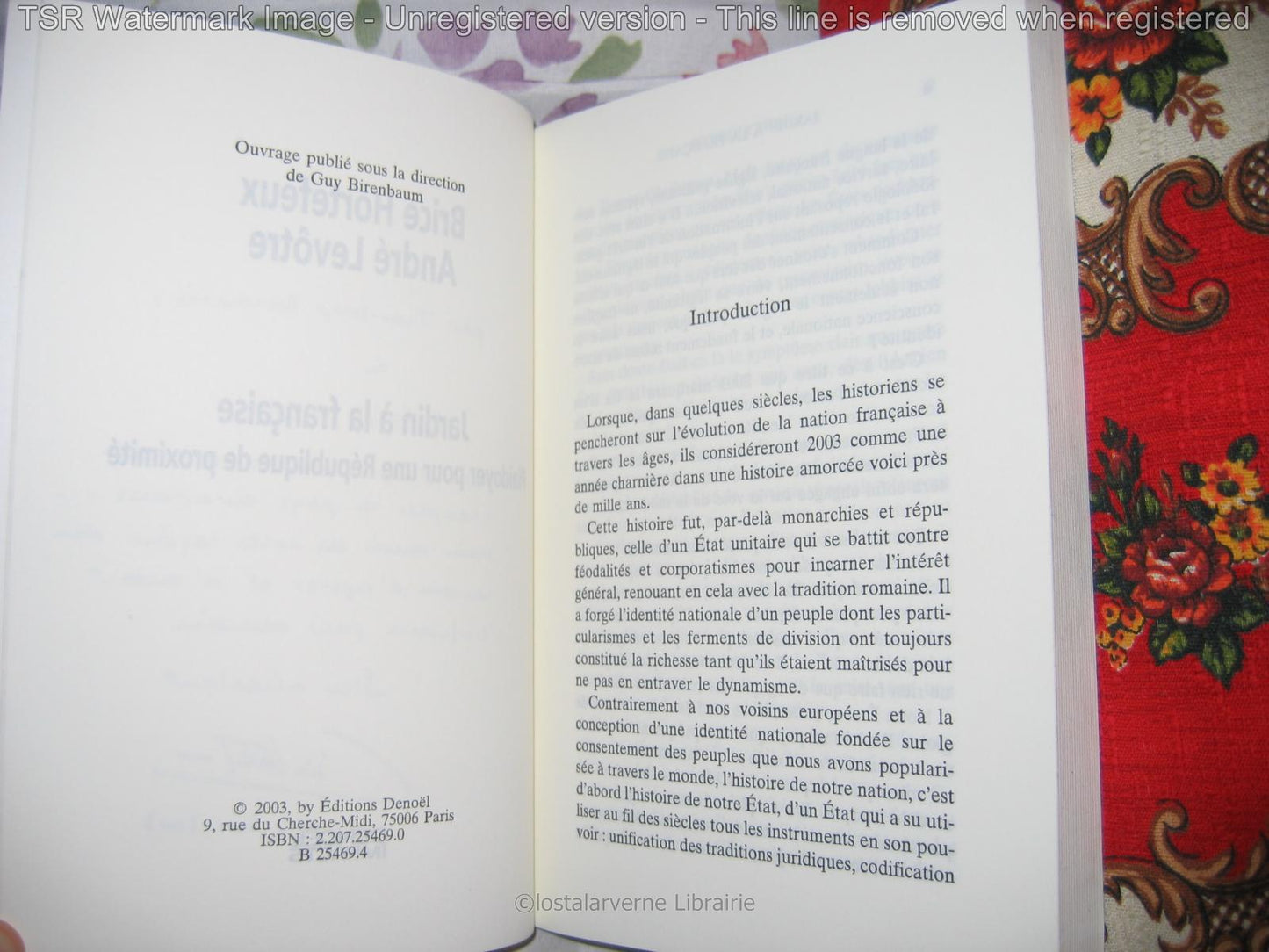 "Jardin à la Française" Brice Hortefeux Ed. Denoël 2003 avec ENVOI à Manoussi