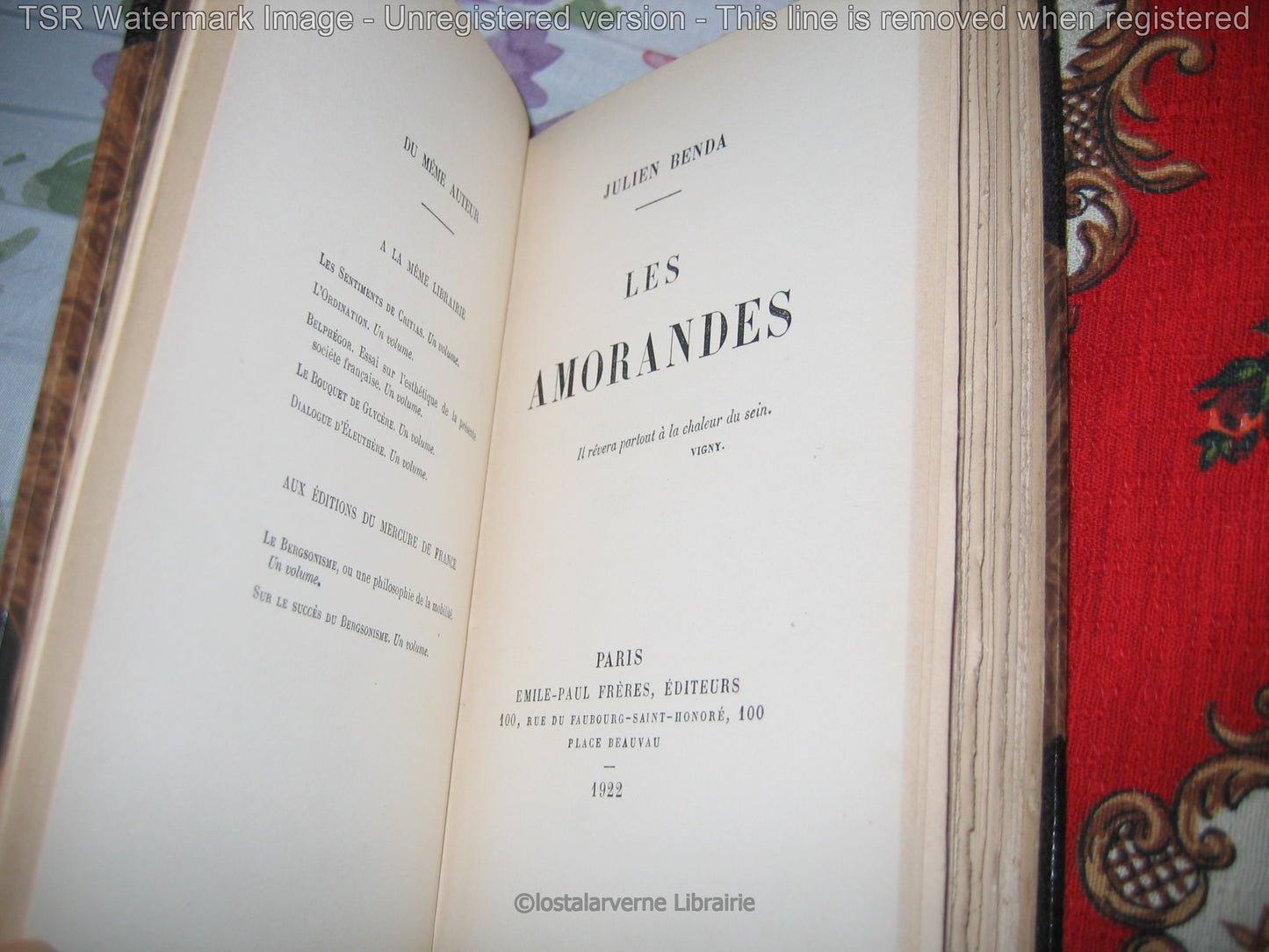 Les Amorandes - Julien Benda - Rel Maroquin Yzeux 1/100 1922