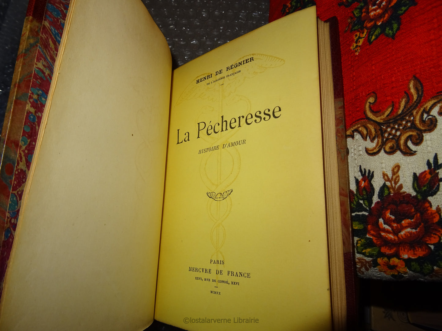 La pécheresse - Henri de Régnier - Superbe reliure Maroquin mosaïquée 1/515 1920