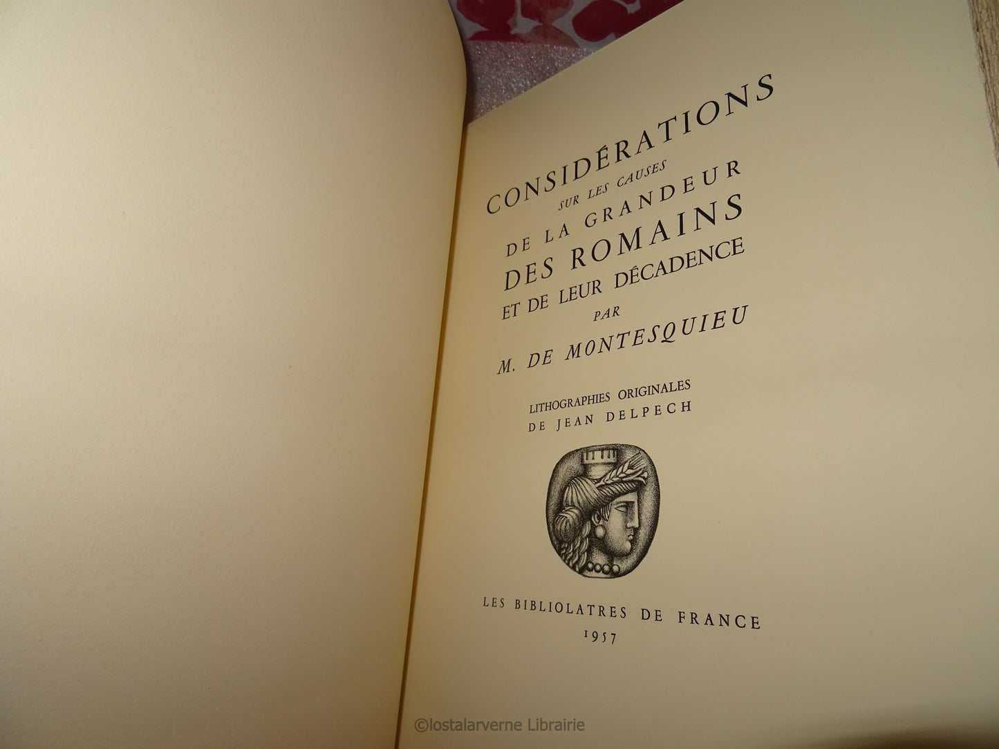 Montesquieu - Les Romains Reliure unique Parchemin Marmoréen signée Giordan 1957