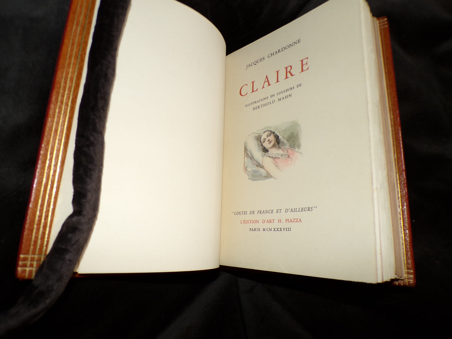 CLAIRE - Jacques Chardonne- Superbe maroquin mosaïqué - 1/150 1938