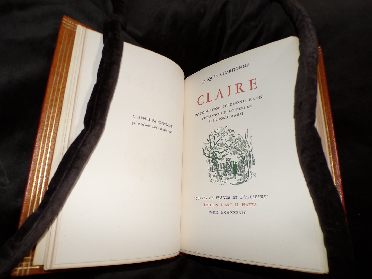 CLAIRE - Jacques Chardonne- Superbe maroquin mosaïqué - 1/150 1938