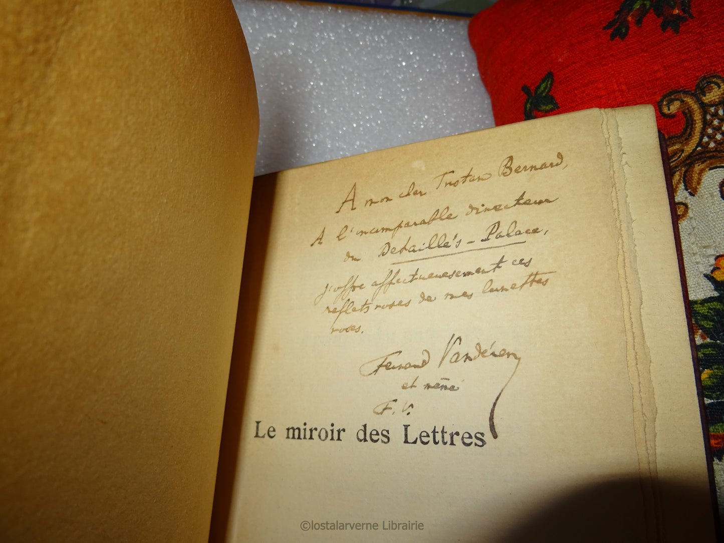 El espejo de las letras - Fernand Vandérem EO 1919 1/20 Enviado a Tristan Bernard